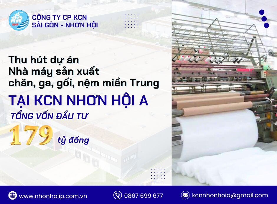 Dự án nhà máy sản xuất chăn. ga gối, nệm miền Trung