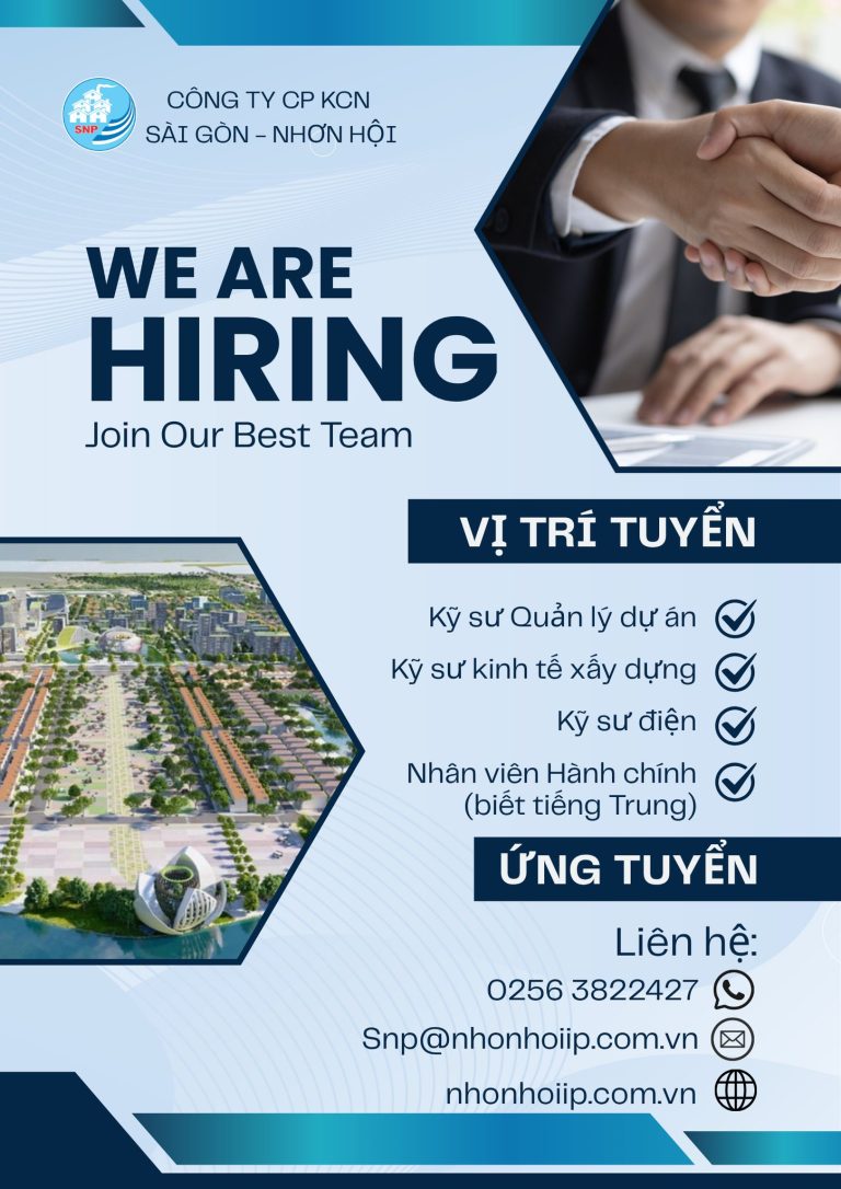 Thông báo tuyển dụng của Công ty CP KCN Sài Gòn - Nhơn Hội